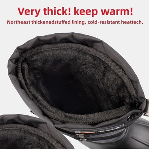 Doublure <span class=keywords><strong>polaire</strong></span> détachable double couche chaude d'hiver imperméable avec semelle antidérapante clous en acier Bottes <span class=keywords><strong>de</strong></span> neige imperméables pour hommes - Product Image 5