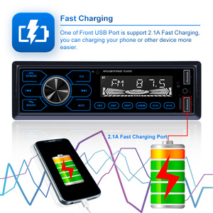 Máy Phát MP3 Xe Hơi 1Din Đèn Nền Màu Xanh Dương Tích Hợp Sạc Nhanh Đài Phát Thanh FM BT Cổng Vào <span class=keywords><strong>Aux</strong></span> <span class=keywords><strong>Radio</strong></span> Xe Hơi Thông Dụng - Product Image 4