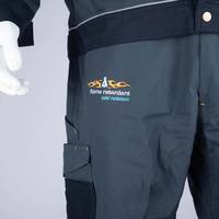Pantalon de travail de sécurité pour la soudure, résistant à l'usure, niveau de protection D, en toile 100% coton, 280 GSM, conforme à la norme EN 14116 ISO.