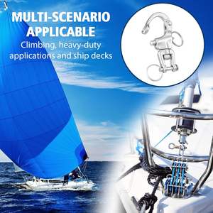 316ステンレス鋼U字型ヘビーデューティーリリーススプリングフックマリングレードセーリングハリヤードボートリギングスイベルスナップシャックル - Product Image 4