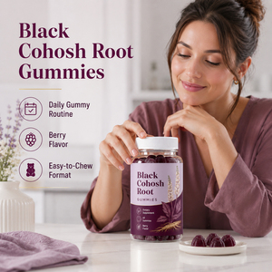 New Style Private Label Black Cohosh Root Extract Natural Herbal Immune Support 500mg Gummies 60 Count 2 Per Serving Adults GMP - Product Image 2