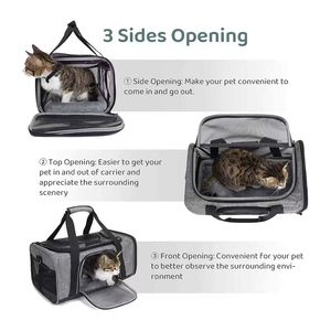 Sac de <span class=keywords><strong>transport</strong></span> portable pour chat et <span class=keywords><strong>chien</strong></span>, respirant, <span class=keywords><strong>en</strong></span> tissu Oxford, compact, approuvé pour les voitures et les compagnies aériennes, grande capacité, sac de voyage à main - Product Image 3