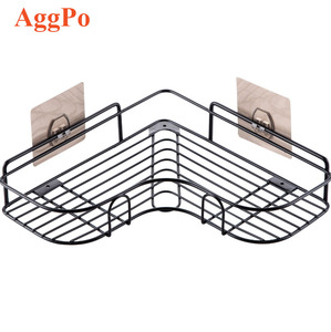 2 Tiers Corner Shower Caddy, Shower Organizer, Wall Mounted Aluminum Shower Shelf with Adhesive Storage Rack for Toilet
