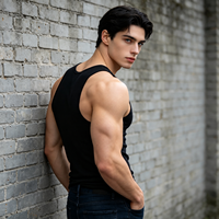 Tank Top Rajut Katun Abu-abu Ukuran Besar Pria Silky Smooth Plus Size, Bernapas, Ramah Lingkungan, Model Otot, Cocok untuk Crossfit dan Latihan Atletik