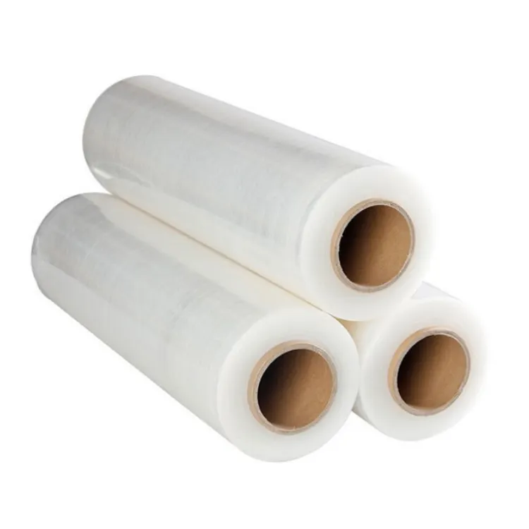 Making Cheapest Price Eco Friendly Good Tensile 20 Mic X 500 Mm 2.5Kg Paper Core E 200G Wrapping Luggage Stretch Film With Logo