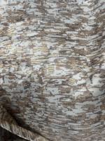 Tissu de rideau occultant jacquard sur mesure, rideau de luxe abstrait haut de gamme à motif blocs or et marron pour salon et hôtel