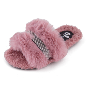 Luxury Women's Open Toe <strong>Felt</strong> for <strong>Slippers</strong> with Rhinestones Soft Anti-Slip Cushioning TPR Outsole for Autumn/Winter - Product Image 1