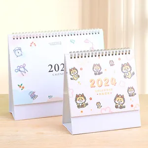 Cetak kustom 365 hari kalender Desktop notebook 2024 2025 kantor kalender meja Mingguan