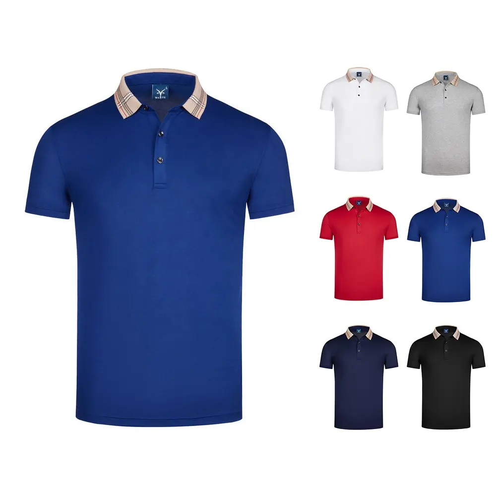 Yingling — Polo homme de marque de luxe, chemise de Golf, Logo brodé personnalisé à manches courtes et col à carreaux, douce
