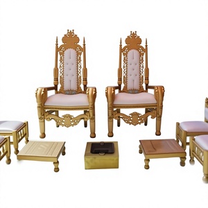 Ensemble de chaises Mandap pour cérémonie de mariage en plein air, chaises pour couple indien pour Mandap de mariage, chaises Mandap pour mariée et marié pour mariage hindou, Royaume-Uni - Product Image 5