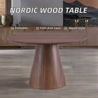 Table à manger moderne en bois de 120 cm avec construction en MDF durable, couleur noyer riche, décoration contemporaine pour salle à manger
