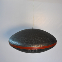 Lustre industriel en métal noir, décoration intérieure, éclairage d'intérieur, luminaire suspendu simple, lumière blanche chaude douce 2700K, garantie de 3 ans