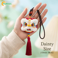 Kit de broderie DIY Danse du Lion Chinois Traditionnel, Sachet porte-clés multicolore en coton/polyester fait main, Art Thérapeutique pour Adultes