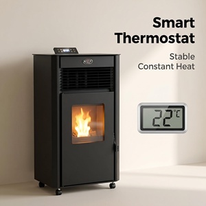 Poêle à granulés de biomasse pour l'UE, double usage chauffage et cuisson, foyer à granulés et <span class=keywords><strong>bois</strong></span> pour cuisiner et chauffer - Product Image 2