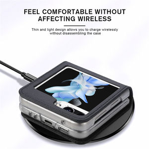 <span class=keywords><strong>Coque</strong></span> en cuir litchi de luxe pour Samsung Zflip6 couleur unie Zflip5 porte-carte étui en cuir PU housse de protection pour téléphone portable - Product Image 3