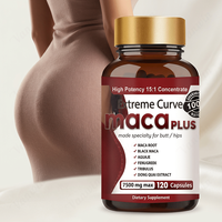 RTS Premium Maca Root Plus Vitamine Capsules 7500mg Formule de Soutien pour Courbes Féminines, Fesses et Hanches Aguaje Black Maca 120 Capsules