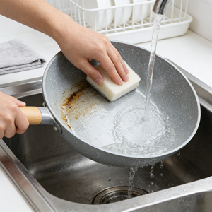 Wok Antiaderente Ecologico Sostenibile Design Coreano in Lega di Alluminio <span class=keywords><strong>28cm</strong></span> Padella con Coperchio in Vetro Capacità 3-4L per Piano a Induzione - Product Image 4