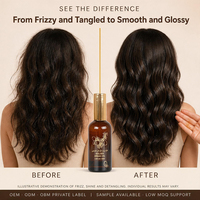 Serum Minyak Rambut Argan Murni Maroko Label Pribadi dengan Minyak Kacang Macadamia, Pelembap Ringan, Perawatan Rambut Kering dan Rusak, OEM