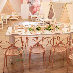 كرسي أطفال معدني عليه رسومات وردية رائعة طاولة للحفلات - Product Image 1