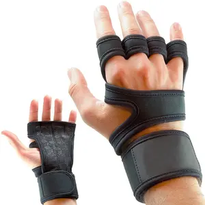 硅胶加厚运动交叉训练手套，带可调腕套支撑，用于健身WOD举重健身房锻炼