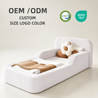 Lit pour tout-petit en mousse souple écologique, certifié OEM CertiPUR-US, emballé sous vide et compressé, avec housse en velours côtelé lavable pour chambre à coucher