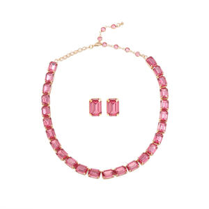 جديد بوهيمي الصيف الفاخرة قلادة قلادة كريستال القرط مجموعة للنساء الفتيات العروس مجوهرات الزفاف - Product Image 5