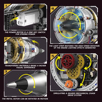 Motores de Aviones STEM, 564 Piezas, Jet Turbofan, Aplicación, Recargable, Motorizado, Ladrillos de Construcción LED, Modelo de Juguete para Mayores de 14 Años, Regalo Unisex