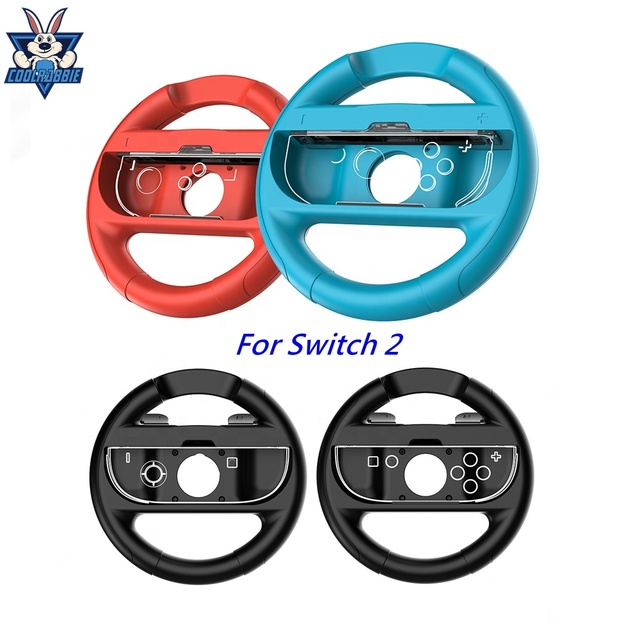 Racing Game Steering Wheel with 2pcs Small Left and Right Controller for Nintendo Switch/Switch 2 Steering Wheel Grip