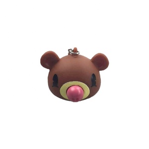 Fancy Dễ Thương Nhựa Mềm PVC 3D Động Vật Gấu Gấu Trúc Con Hổ Bóp Pop Mũi Keychain Vòng Chìa Khóa - Product Image 4