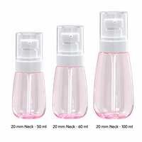 Flacon pulvérisateur à fine brume en PET personnalisé de 50 ml, 60 ml, 100 ml avec col de 20 mm, emballage cosmétique rechargeable pour tonique facial et soins de la peau