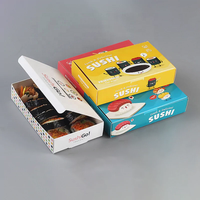 Boîte d'emballage de sushi avec logo de taille personnalisée Boîte de papier alimentaire à emporter Boîte à sushi ondulée en papier cadeau de luxe