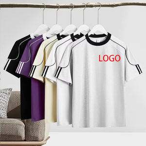 OEM Color sólido Casual Streetwear hombre Camiseta de diseño personalizado de alta calidad de gran tamaño Fit bordado Logo Camiseta de manga corta - Product Image 1