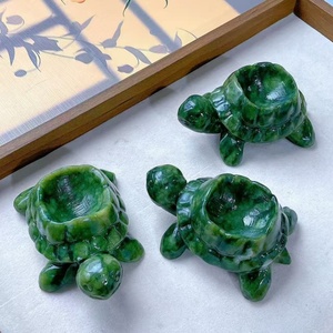 Sculpture <span class=keywords><strong>de</strong></span> tortue en jade Xiuyu naturel, sculptée à la main, <span class=keywords><strong>figurine</strong></span> <span class=keywords><strong>de</strong></span> tortue en jade serpentine vert 10 cm, tendance <span class=keywords><strong>de</strong></span> la mode pour la décoration Feng Shui - Product Image 4