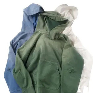 Özel vintage asit yıkanmış hoodie dtg baskı taş yıkanmış boy eski kazak hoddie güneş soluk boxy fit unisex hoodie erkekler için