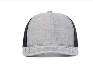 Wholesale Classical Gorras Snapback Vintage Blank Heather Gray Black Richardson Hats 112 Leather <b>Patch</b> Custom Trucker Hats - Product Image 6