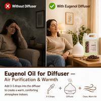 Huile Essentielle d'Eugénol Pure Naturelle Distillée à la Vapeur pour l'Aromathérapie, la Fabrication de Parfums et de Savons – Vente en Gros