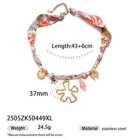 Bijoux fantaisie en acier inoxydable Bandana collier femmes écharpe colliers avec breloques bohême écharpe colliers