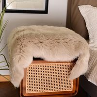 Tapis en peau de mouton mérinos australien authentique, 4x6,6 pieds, tapis en peau de mouton, tapis en peau d'agneau, 4 peaux, blanc