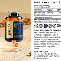 Capsules de Nigelle pressée à froid de haute qualité, marque privée, pour renforcer l'immunité, favoriser la santé digestive et articulaire.