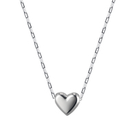 Kalung Hati Minimalis Halus Bahan Stainless Steel Lapis Emas Poles Berkilau Liontin Cinta Rantai Kotak Buatan Tangan Perhiasan Tahan Air