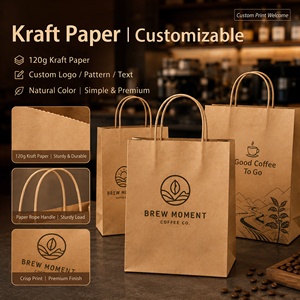 ถาดกระดาษบรรจุภัณฑ์เครื่องดื่มเย็น ชานม กาแฟ แบบหลายถ้วย ทนทาน ใช้ซ้ำได้ พร้อมถุงกระดาษคราฟท์แบบก้นแบนสำหรับใส่กลับบ้าน - Product Image 3