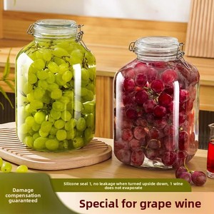 Pot de Fermentation en Verre Borosilicate de Qualité Alimentaire Premium avec Couvercle en Fil d'Acier Inoxydable Grande Capacité pour le Stockage du Vin - Product Image 2