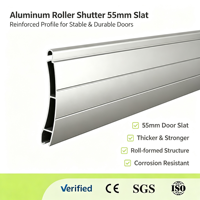 Lamelle de volet roulant en aluminium certifiée CE de 55 mm, profilé en aluminium 6063 thermolaqué pour volet roulant d'entrepôt industriel