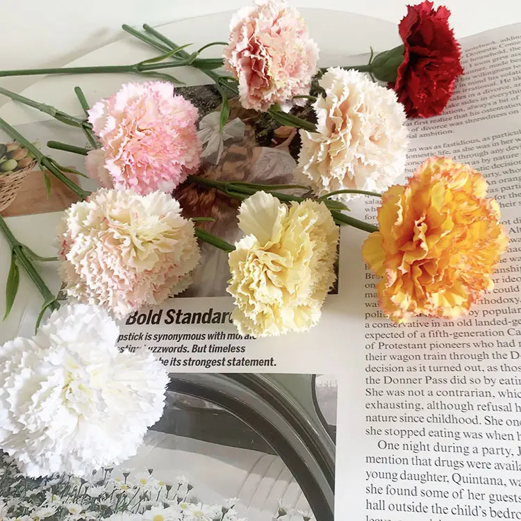Großhandel Einzels tiel künstliche Nelken Seide Kunstblumen Für Muttertag geschenke