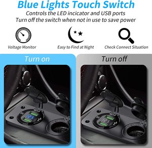 <span class=keywords><strong>Presa</strong></span> accendisigari per barca marina <span class=keywords><strong>12</strong></span> V 3 in 1 impermeabile per auto Dual QC3.0 pannello di uscita USB <span class=keywords><strong>12</strong></span> <span class=keywords><strong>Volt</strong></span> <span class=keywords><strong>presa</strong></span> di alimentazione per camper Display a LED - Product Image 5