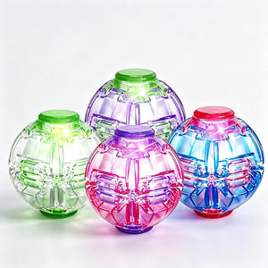 Juguete Antiestrés LED Luminoso Giratorio Deformable de Silicona ABS, Bola Giratoria Fidget Gyro, 6x6x6cm, 4 Colores, Caja de Regalo - Product Image 1