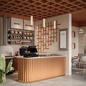 Diseño Interior Moderno Personalizado para Tienda de Té con Leche |   Vitrina Refrigerada para Panadería y Soluciones de Mostrador para Cafetería - Product Image 1