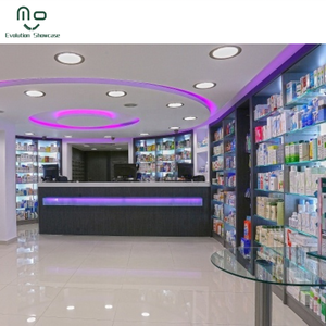 Armoire à médicaments vétérinaires en bois antique, écologique, avec éclairage LED pour les étagères murales des hôpitaux - Product Image 5