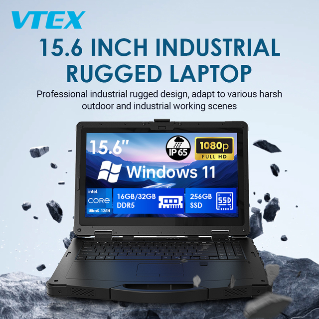 15.6 Inch 5G NR 4G LTE Rugged Laptop Core Ultra5-125H 10 Points Capacitive 4700mAh IP65 Touch Screen Rugged Industrial Laptop