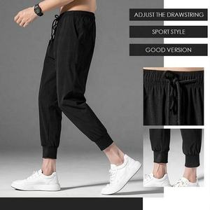 Pantalons pour hommes à logo personnalisé, vente chaude, pantalons décontractés en soie glacée pour hommes, pantalons cargo décontractés taille haute - Product Image 4